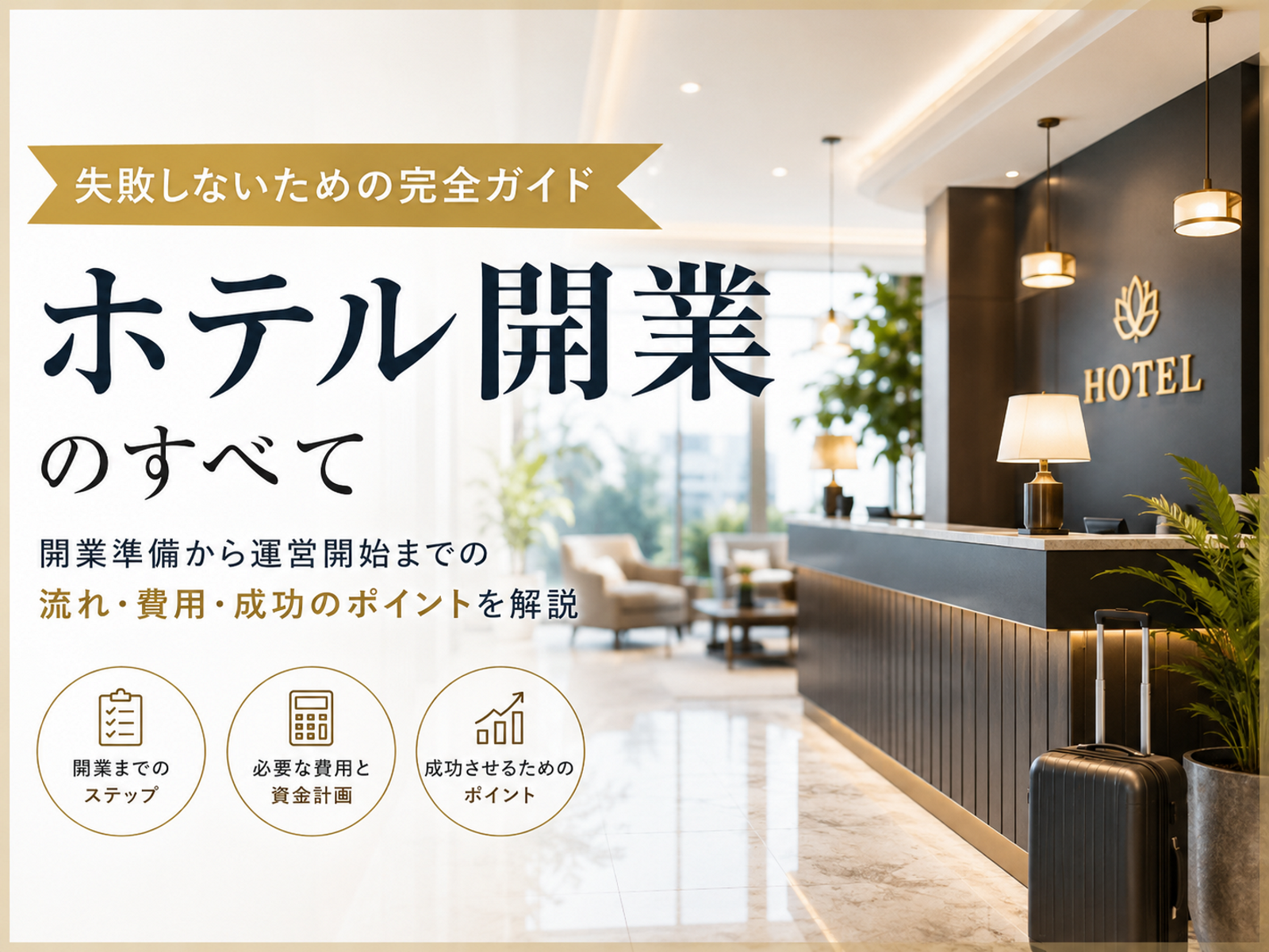ホテル開業は「立ち上げ方」で利益が決まる｜失敗しない準備と収益化のポイント