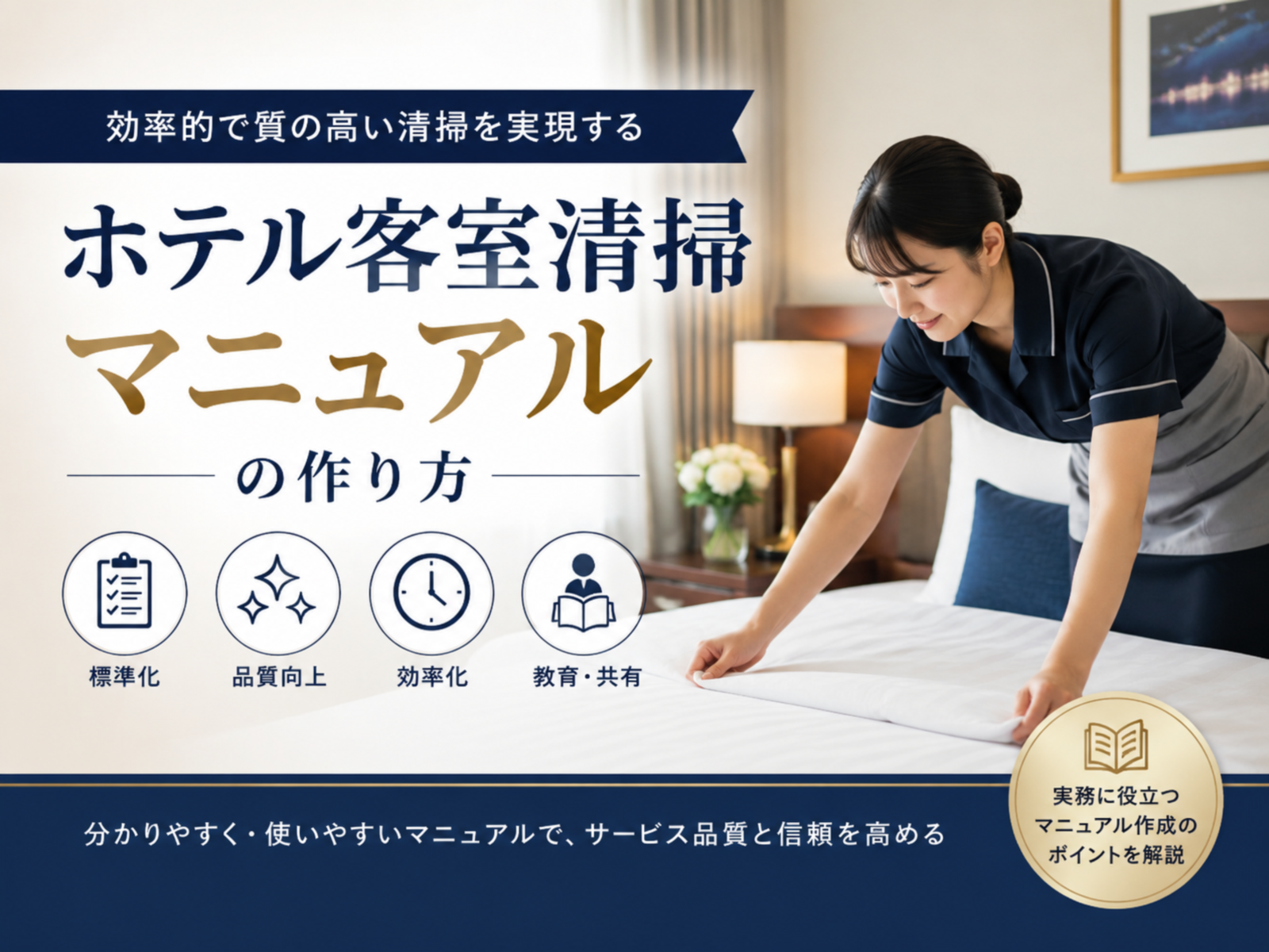 ホテル客室清掃マニュアルの作り方｜手順・チェックリスト・品質向上のポイントを解説