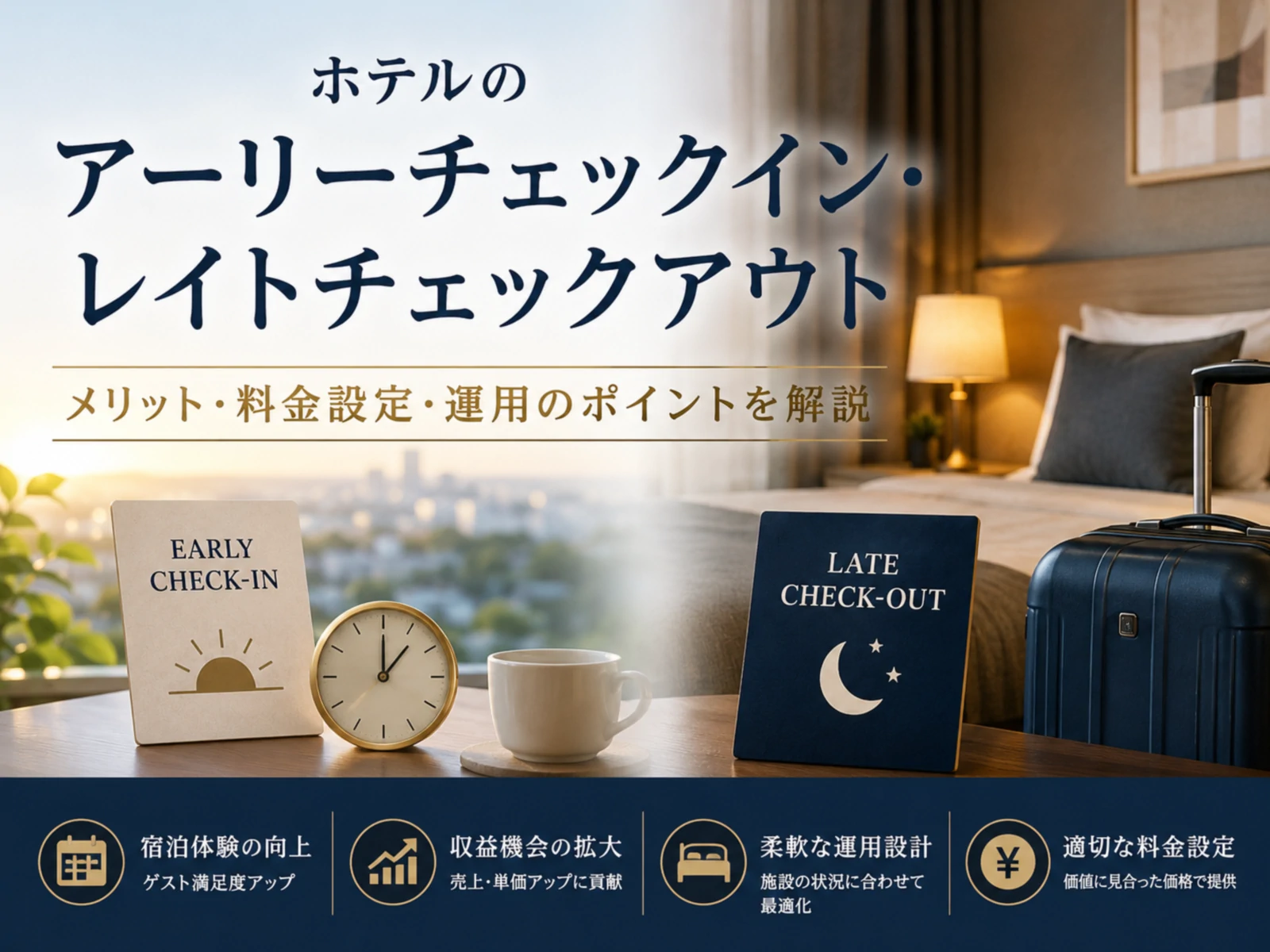 ホテルのアーリーチェックイン・レイトチェックアウト｜料金相場と最新動向2026