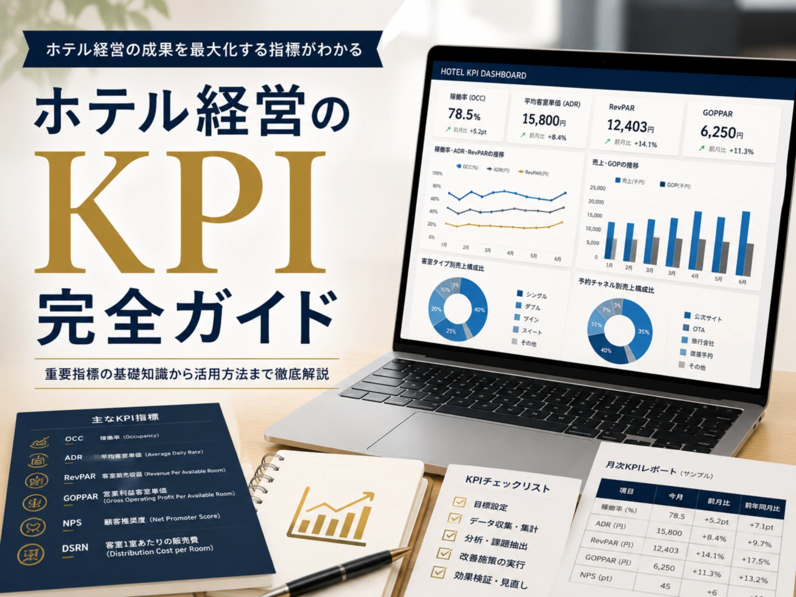 ホテル経営のKPI完全ガイド2026｜重要指標の設定・測定・改善手法