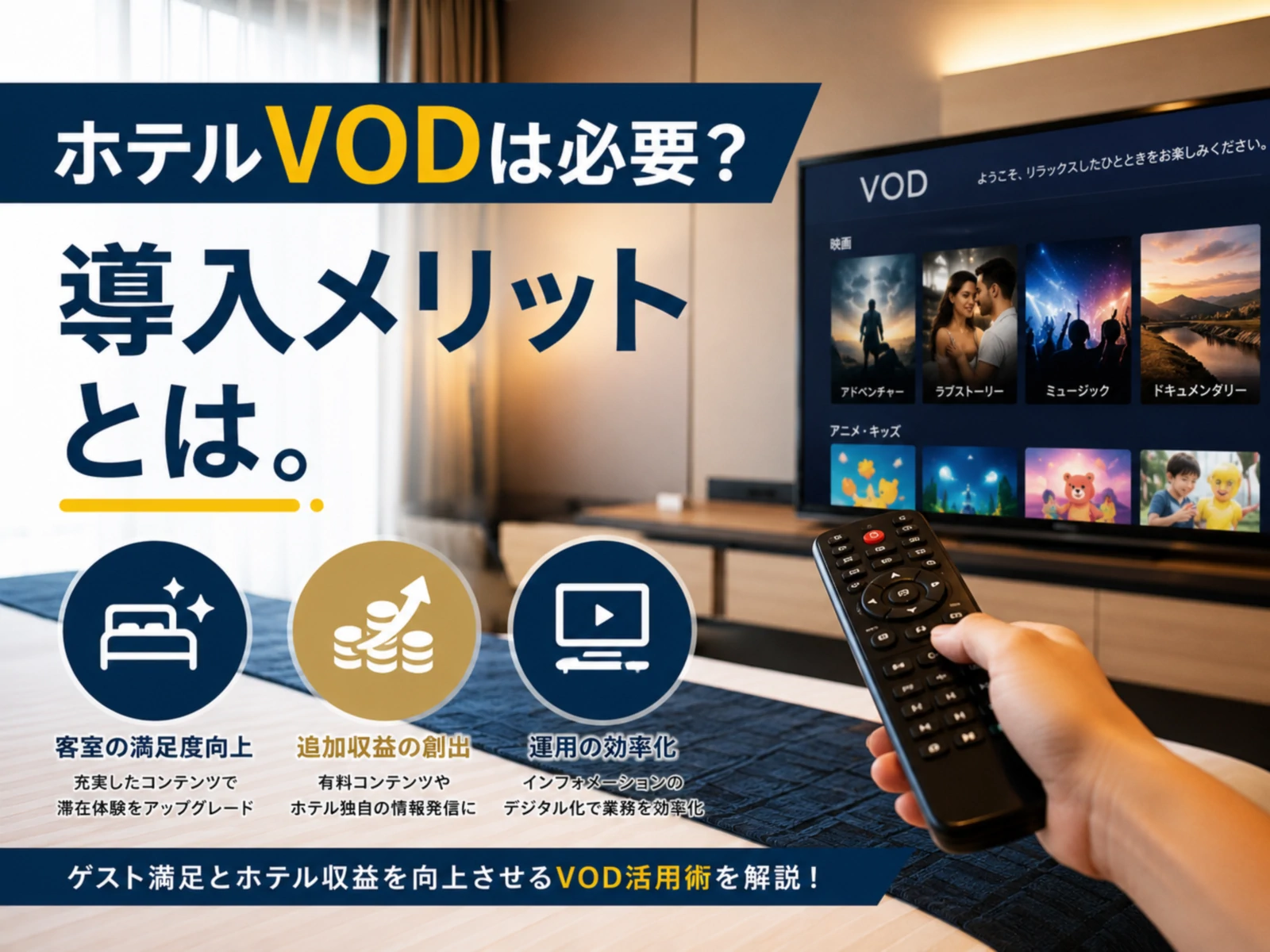ホテル・旅館のVOD導入ガイド2026｜メリット・主要サービス比較・事例