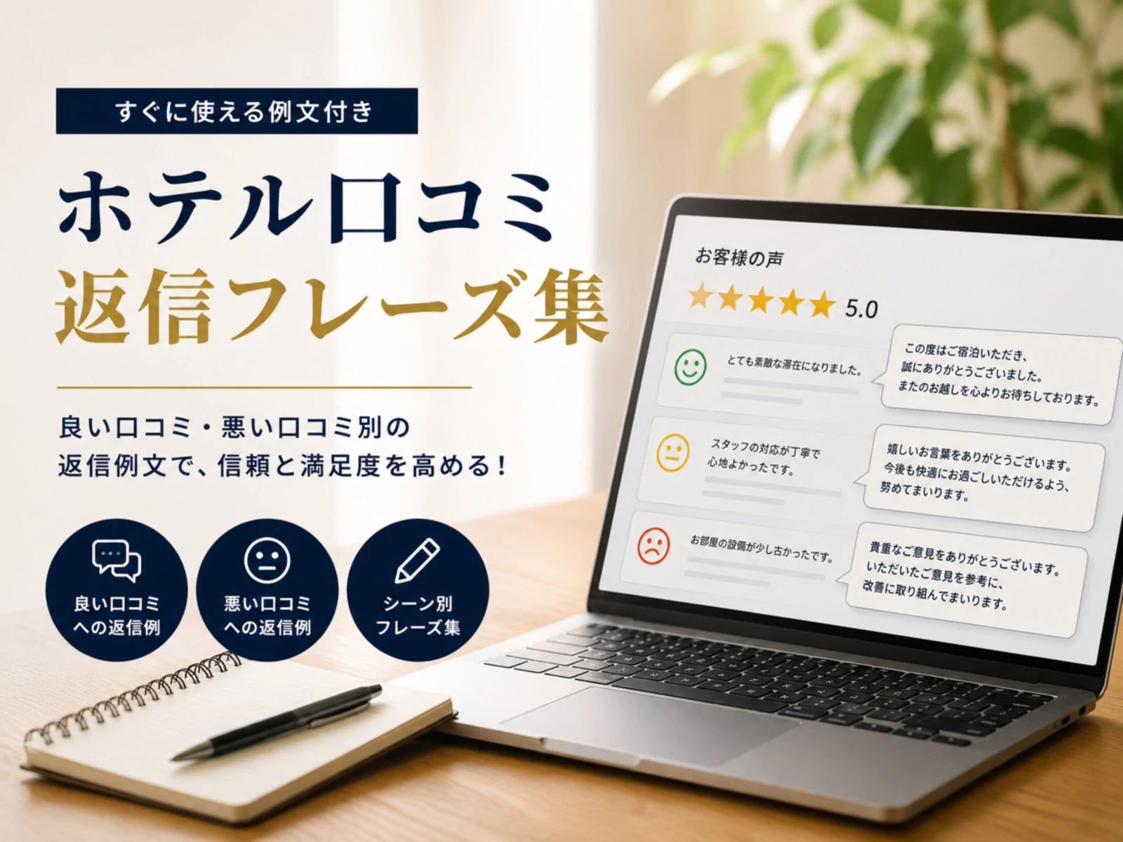 ホテル口コミ返信フレーズ集50選｜高評価・低評価・クレーム対応例文