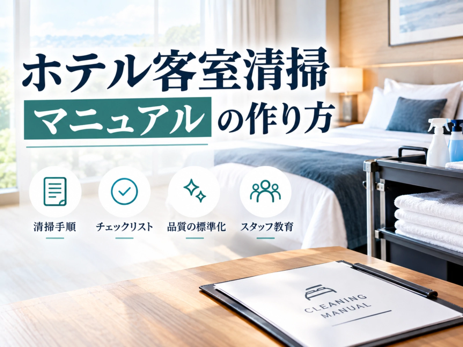 ホテル・旅館の客室清掃マニュアルの作り方｜基本6工程・チェックリスト・効率化
