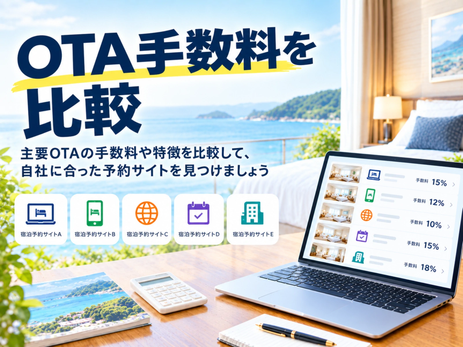 OTA手数料を比較｜楽天・じゃらんなど主要OTAまとめ【2026年版】